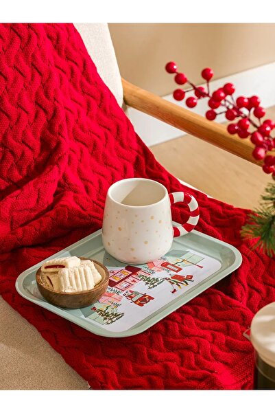 LC Waikiki Lcw Home Mixed Christmas Themed Metal Tray 29 cm