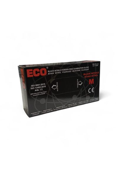 ECO Siyah Pudrasız Nitril Eldiven Medium (M)