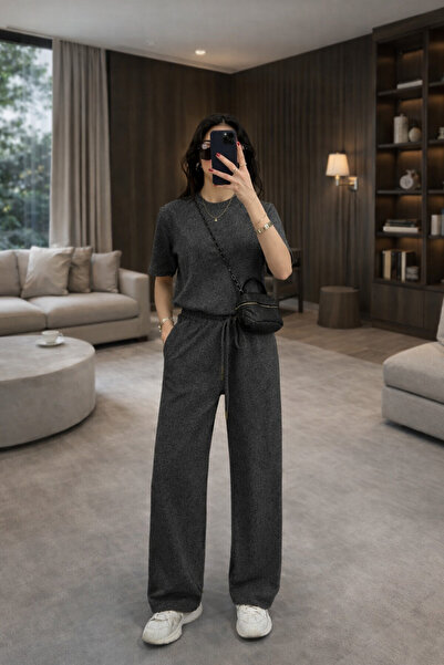 BARLİZ Γυναικείο άνετο καλοκαιρινό κοντομάνικο σετ δύο τεμαχίων