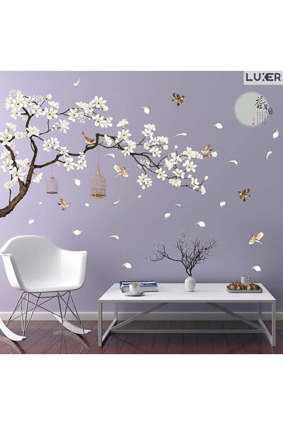 LUXER Decorative Wall Sticker "Japanese Cherry and Birds", Self-adhesive, Dim...