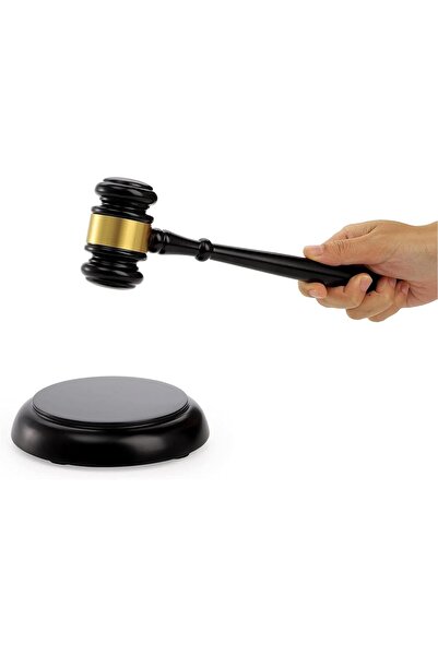 Arabest Wooden Gavel and Sound Block Set,Handcrafted,Round Hammer Sound Block...