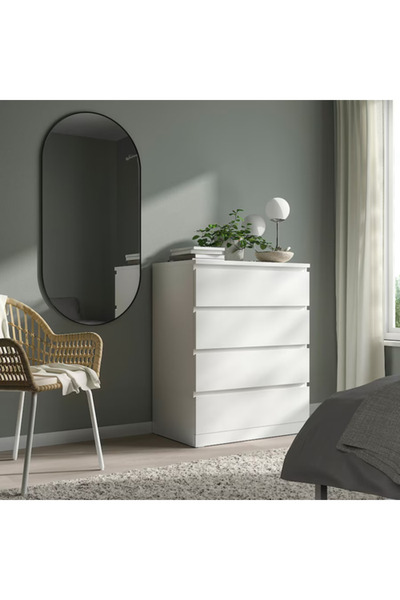 Al Saadah Home خزانة بأربعة أدراج، لون أبيض، 80 × 100 سم