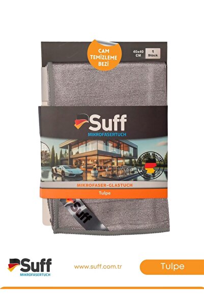 Suff TULPE Ultra Emici Mikrofiber Cam Bezi 40x40 – İz Bırakmaz, Hızlı Temizlik