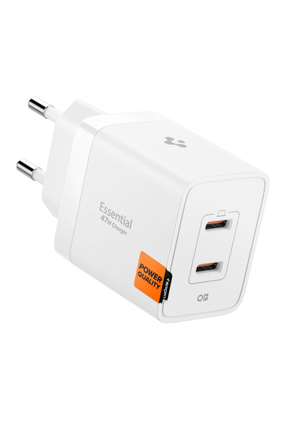 Spigen Φορτιστής Τοίχου Essential Ee472eu (Ach08707) - 2x USB-C, Γρήγορη Φόρτ...