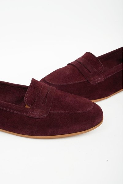 Laura Shoes Laura Genuine Leather Women's Ballerinas Claret Red