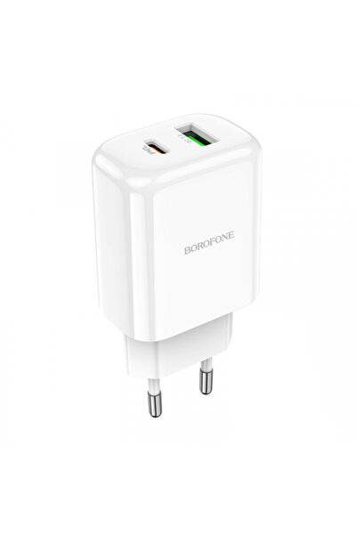 OEM Borofone Bbn4 Φορτιστής Ρεύματος, 20W, 3A, 1 X USB-A - 1 X USB-C, Λευκό