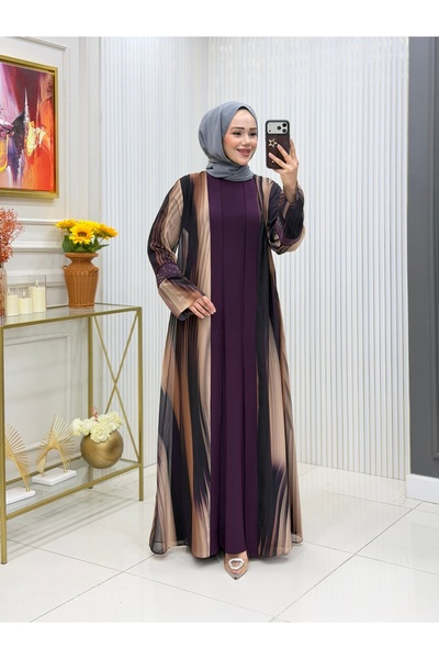 Modam Bella Plus Size Dress with Stone-Embellished Sleeves