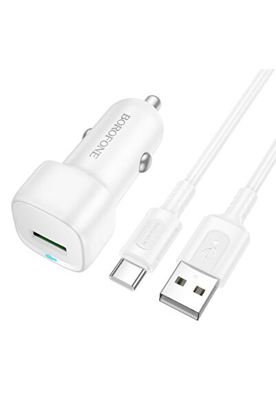 OEM Borofone - Car Charger Cloud (Bz34) - USB-A/C Cable Included, Single Port...