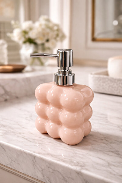 MAKRİ HOME Δοχείο υγρού σαπουνιού Bubble Cam, 300 ml - Σολομός, 9,5x6,5x15 εκ.