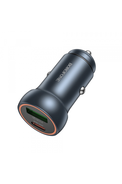 OEM Incarcator Auto Borofone Bz32a Fresh, 30W, 3A, 1 X USB-A - 1 X USB-C, Gri