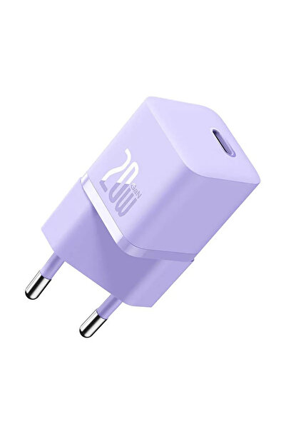 Baseus Φορτιστής τοίχου (Ccgn050105) - GAN, USB-C, Γρήγορη φόρτιση, 20W - Μωβ