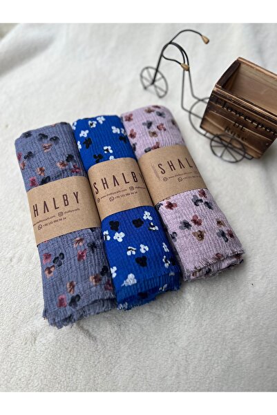 shalby Hijab Patterned Wrinkled Shawl (Set of 3)