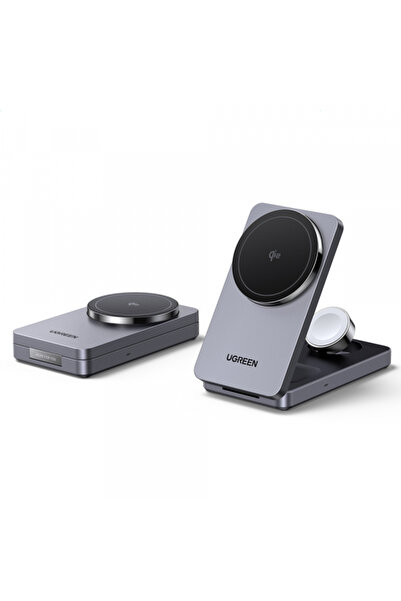 OEM Incarcator Retea Wireless UGREEN W707 3in1, 25W, 1.67a, Gri