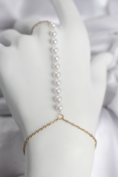 Lisinya 316L Steel Gold Color Row of Pearls Model Women's Shahmeran -