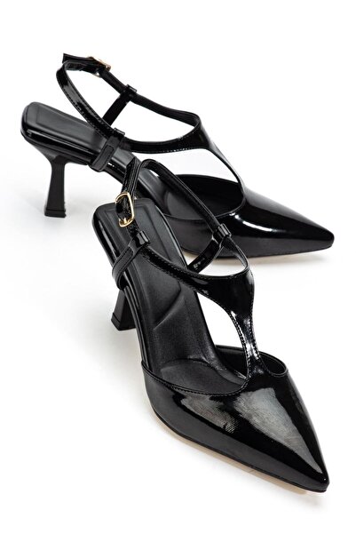 kendim fashion Tula Black Patent Leather Heeled Shoes