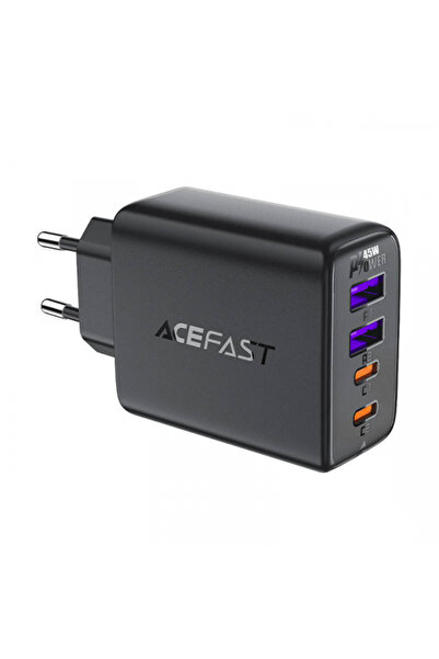 Acefast Incarcator Retea A61, 45W, 3A, 2 X USB-A - 2 X USB-C, Negru