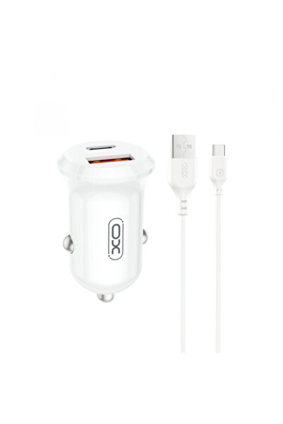 OEM Incarcator Auto XO Design Design Cc69, 30W, 3A, 1 X USB-A - 1 X USB-C, Alb