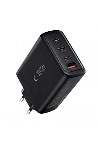 Tech-Protect Nc140w-GAN Τροφοδοτικό, 140W, 5A, 1 x USB-A - 3 x USB-C, Μαύρο