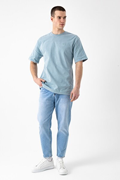 i8 Denim بنطلون جينز مخروطي الشكل مع تفاصيل ممزقة عند الأرجل