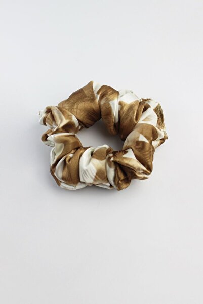 İLKYAZ Σατινέ ύφασμα με μοτίβο Λαστιχένια πόρπη Bagel - Mustard