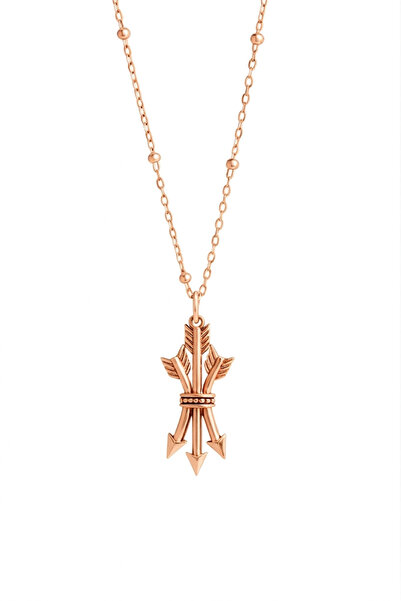 925 Ayar Gümüş Üç Oklu Kolye Sevdiğinize Özel Kolye Rose Gold Kaplama