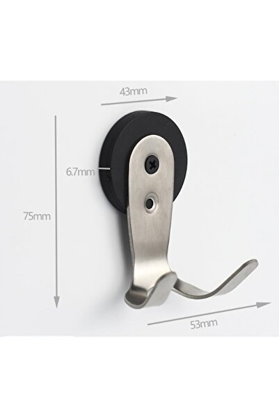 Temark Magnet de neodim D43 argintiu, cu cârlig dublu