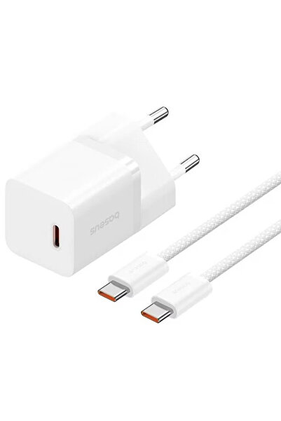 Baseus Φορτιστής τοίχου (P10110902213-00) - Περιλαμβάνεται καλώδιο USB-C, GAN...