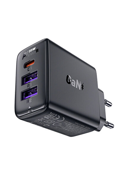Acefast Φορτιστής Τοίχου (A57) - GAN, Γρήγορη Φόρτιση, 2x USB, USB-C, Pd35w, ...