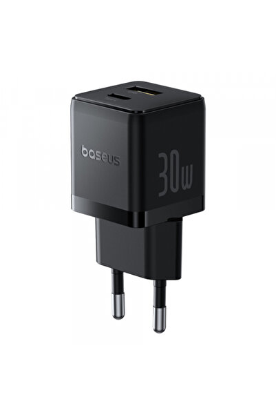 Baseus Προσαρμογέας ρεύματος Palm, 30W, 3A, 1 x USB-A - 1 x USB-C, Μαύρο P101...