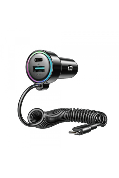 Stef's Cat Ενσύρματος φορτιστής αυτοκινήτου USB-C JR-CL07, 90W, 3A, 1 x USB-A...