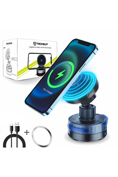 Techsuit Hold253 Ασύρματος Φορτιστής Αυτοκινήτου, 15W, 1.67a, Μαύρο