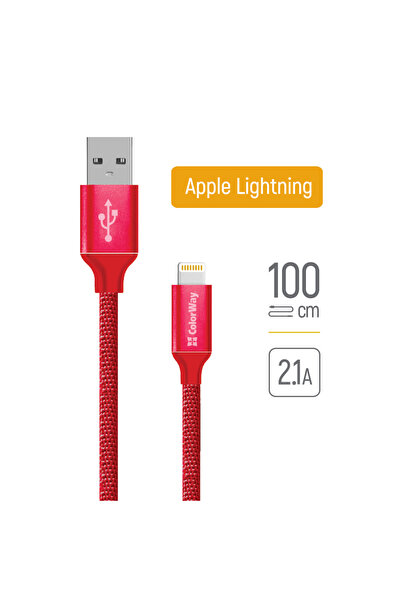 OEM ColorWay - Καλώδιο Δεδομένων (Cw-Cbul004-Rd) - USB 2.0 σε Apple Lightning...