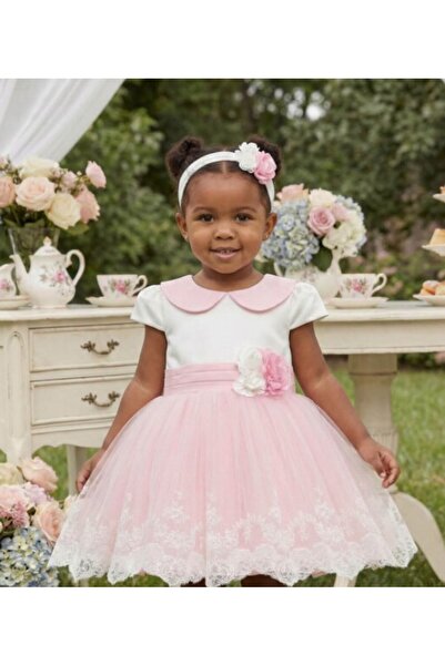 Marka Girl baby 36103pr collared skirt with guipure evening dress