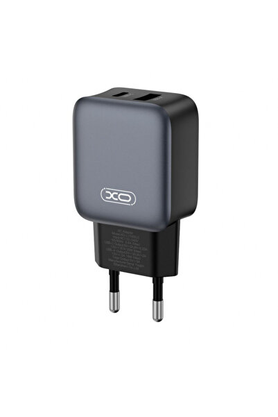 OEM XO Design L154 Τροφοδοτικό, 20W, 3A, 1 θύρα USB-A - 1 θύρα USB-C, Μαύρο