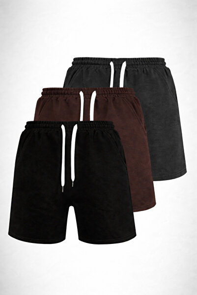 DAXİS Sportwear Company Men's 3-Pack Combed Cotton Pocket Shorts