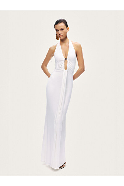 Nocturne Drape ve Aksesuarlı Maxi Elbise