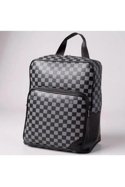 Fajr AlYaqin Checkered Leather Backpack