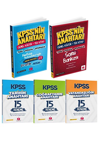 Anahtar Kitap 2026 KPSS'nin Anahtarı 5'li Konu Soru Deneme Seti Tarih Coğrafy...