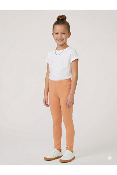 İncili Tekstil Orange Girls' Tights - 100% Cotton Stretchy Casual Children's ...