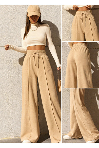 Sun Victoria Γυναικείο παντελόνι φόρμας με εξαιρετικά ψηλή μέση και φαρδιά μπ...