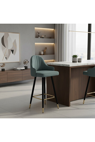 Ebticar Light gray bar stool with a modern touch