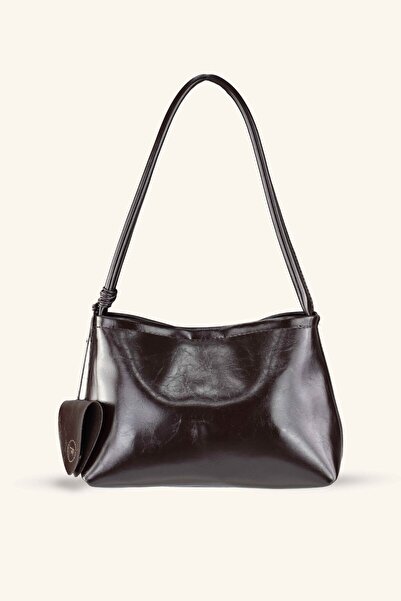 birizmoda Τσάντα χειρός και ώμου μεγέθους Midi με ιμάντα για γυαλιά - Καφέ Πικρό