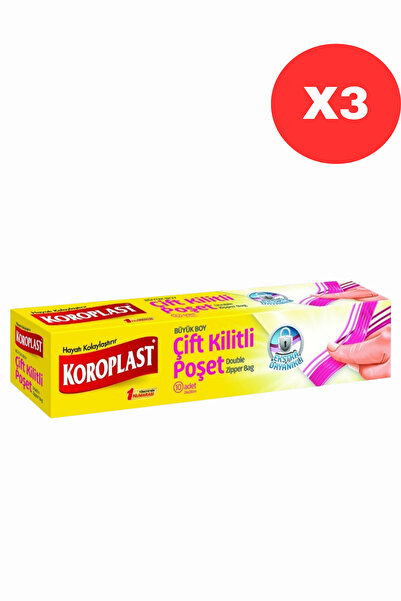 Koroplast Çift Kilitli Dondurucu Torbası Büyük Boy 24cm*28 Cm X3