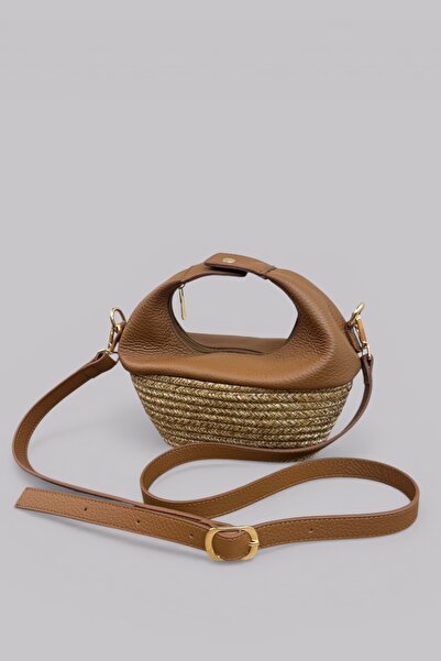 MaVaux Κομψή Premium Γυναικεία Τσάντα Χιαστί με Μαλακό Ψάθινο Υλικό και Γνήσι...