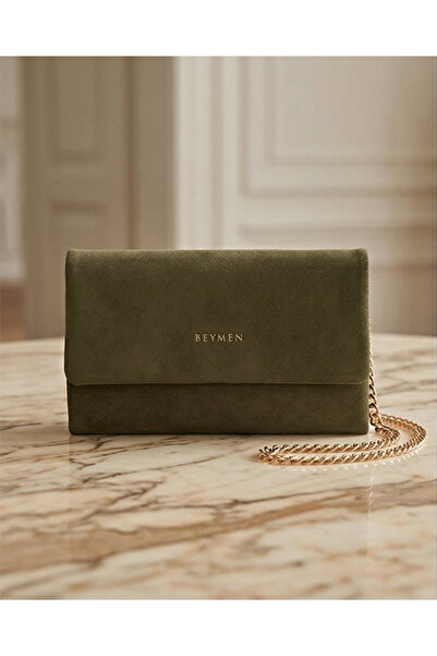 BYMENN Bymen Clamshell Clutch, Green Bag, Width 28 Cm, Length 16 Cm, A+ Plus,...