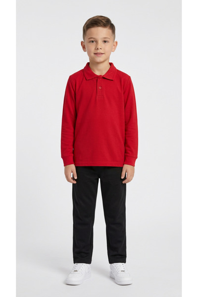 Mışıl Kids Σχολικό μακρυμάνικο πόλο για αγόρια με γιακά Lacoste