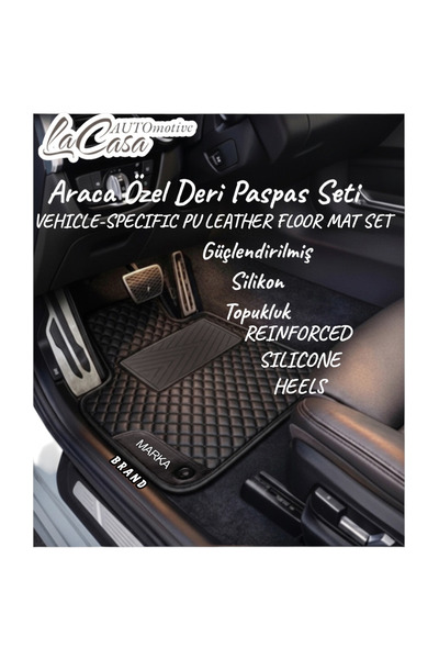 LACASA AUTOmotive سجادة أرضية فاخرة من الجلد متوافقة مع أودي Q5-8R-Extrm (200...