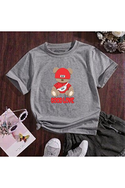 playwear Good Love Bear Best Printed 100% Cotton Crew Neck Παιδικό unisex μπλ...
