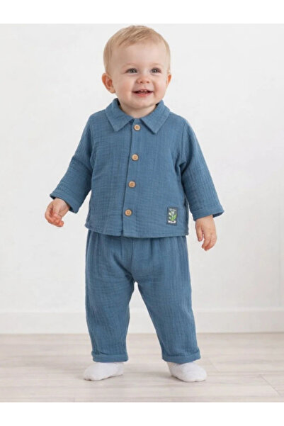Lumbi Baby 2-Piece Baby Set with Muslin Fabric Shirt