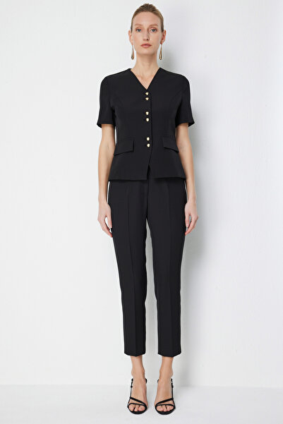 Ekol Παντελόνι κρεπ με χαμηλή μέση και στενό τελείωμα